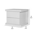 thumbnail image 5 of Benjara Gyn 22 Inch Nightstand, 2 Drawers, Modern Style Plinth Base, White Finish, 5 of 5