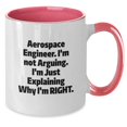 thumbnail image 4 of Aerospace Engineer Two Tone Coffee Mug - Funny Inspirational Gifts for Aerospace Engineers Men Women Friends Coworkers Family - Unique Christmas Unique Gifts for Him from Friends, 4 of 5
