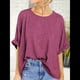 thumbnail image 4 of Camiseta Holgada Informal de Verano de Corta para Mujer. Vino Tinto S, 4 of 8