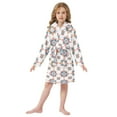 thumbnail image 6 of FORMRS Niños Bathrobe Unisex Hooded Robe Soft Plush Pajamas Sleepwear, Size 10-12T, Blue Abstract Pattern, 6 of 7
