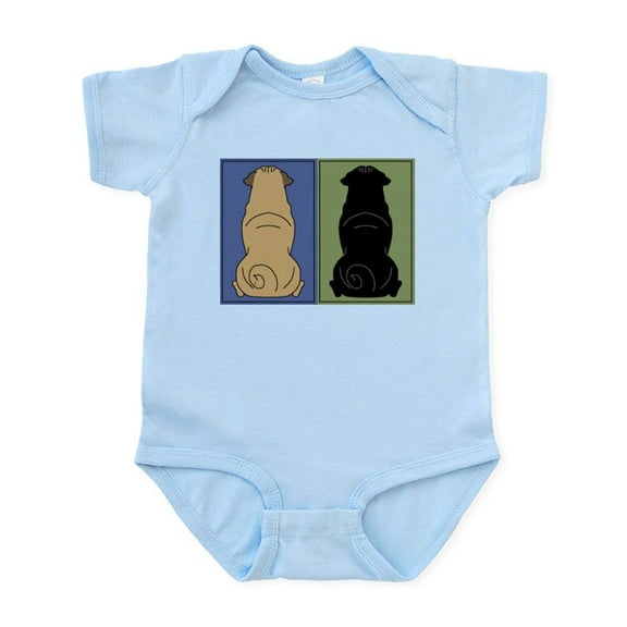 CafePress - Sit Front Pugs Infant Bodysuit - Baby Light Bodysuit, Size Newborn - 24 Months