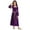 Purple, variant on TiaoBug Girls Medieval Retro Long Dress Halloween Costume Kids Flare Sleeve Velvet Princess Carnival Ball Gown Green 10