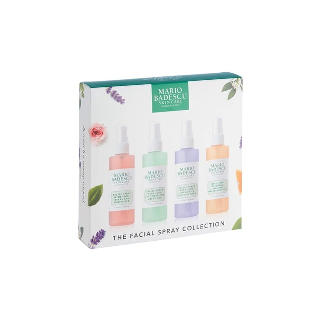 Mario Badescu Colección de spray facial con agua de rosas, pepino, lavanda y azahar, niebla facial refrescante e hidratante multiusos para todo tipo de piel, acabado húmedo, 118