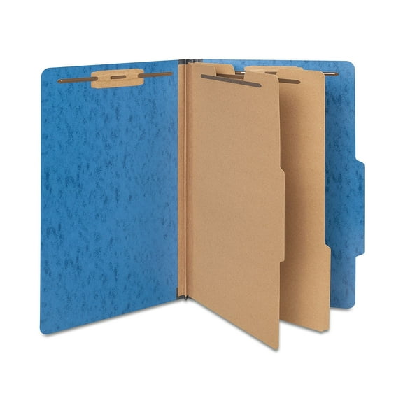 Staples Moisture Resistant Classification Folder 2-Dividers 2.5" Expansion Legal Size Dark Blue