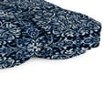 thumbnail image 2 of Jordan Manufacturing 43" x 19" Dresden Midnight Navy Damask Rectangular Tufted Outdoor Wicker Settee Bench Cushion with Rounded Back Corners, 2 of 8