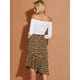 thumbnail image 5 of INSPIRE CHIC Falda Midi Asimétrica De Sirena Con Dobladillo Con Volantes Y Estampado Floral De Leopardo Para Mujer Leopardo S, 5 of 6