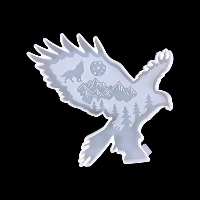 Moldes de silicona para animales Motivos de animales con Luna, montaña y bosque, alta apariencia transparente para cocinas, fundición de resina epoxi, Águila Macarena Molde de silicona