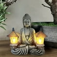 thumbnail image 2 of Meditating Buddha Garden Statues with Pagoda, Solar-Power Buddha Sculpture Decor for Home Garden, Yard, Patio, Yoga, Buddha Statues for Indoor or Outdoor Ornaments, Unique Housewarming Gifts, 2 of 6