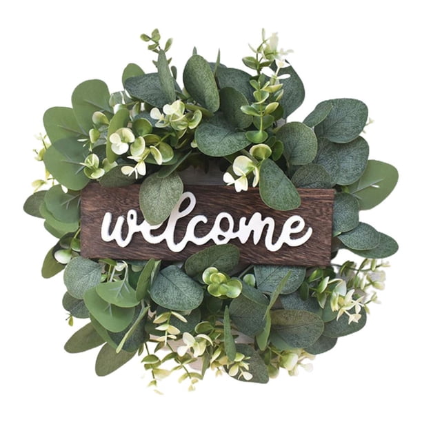 Guirnalda De Hojas Artificiales, Guirnalda De Ramas, Cartel De Bienvenida, Corona De Puerta, Cartel De Puerta De Bienvenida, Corona De Pared Para Decoración De Pared De Salón Noticed HA034527-00