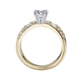 thumbnail image 2 of 1.10 Carat Brilliant Round Cut Real Diamond Elegant Solitaire with Accents Wedding Ring for Women Solid 18K Yellow Gold Size 10, 2 of 7