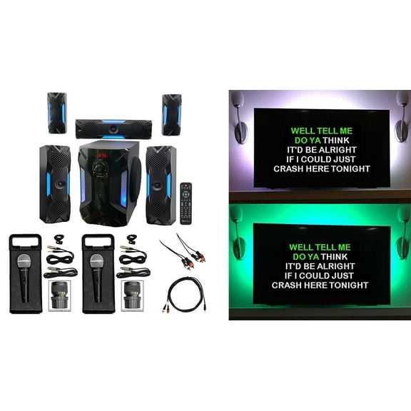 Rockville Bluetooth Home Theater Karaoke Machine System w/8" Subwoofer   LED'S