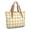 Orange and White Checkered Pattern, variant on Black and White Checkered Pattern Large Tote Bag for Women, Polyester Roomy Carryall with Pockets and Zipper, Lightweight Gifts Ideas for Women Men