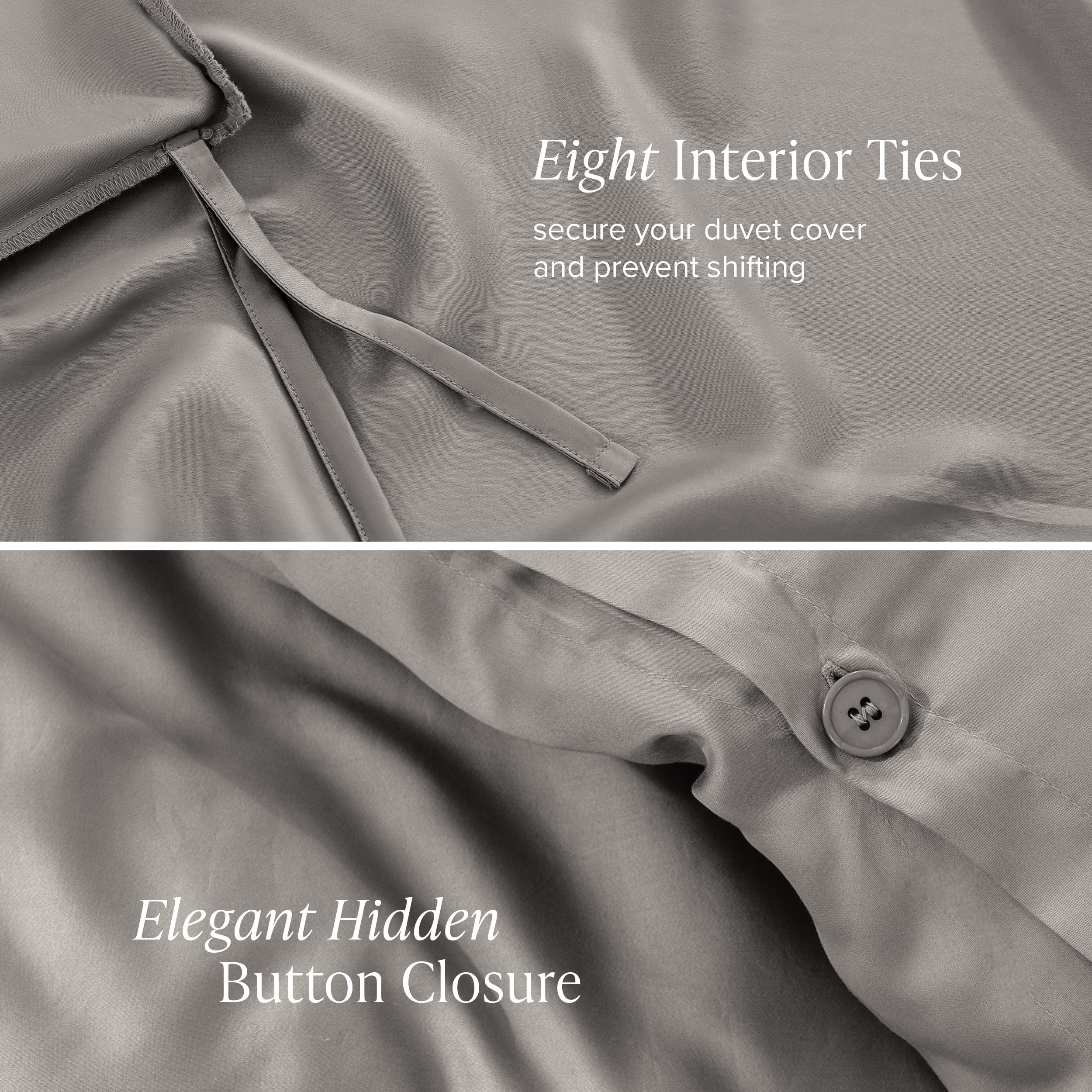 Bare Home TENCEL™ Duvet Cover Set - Lyocell derived from Eucalyptus - Full/Queen, Light Gray