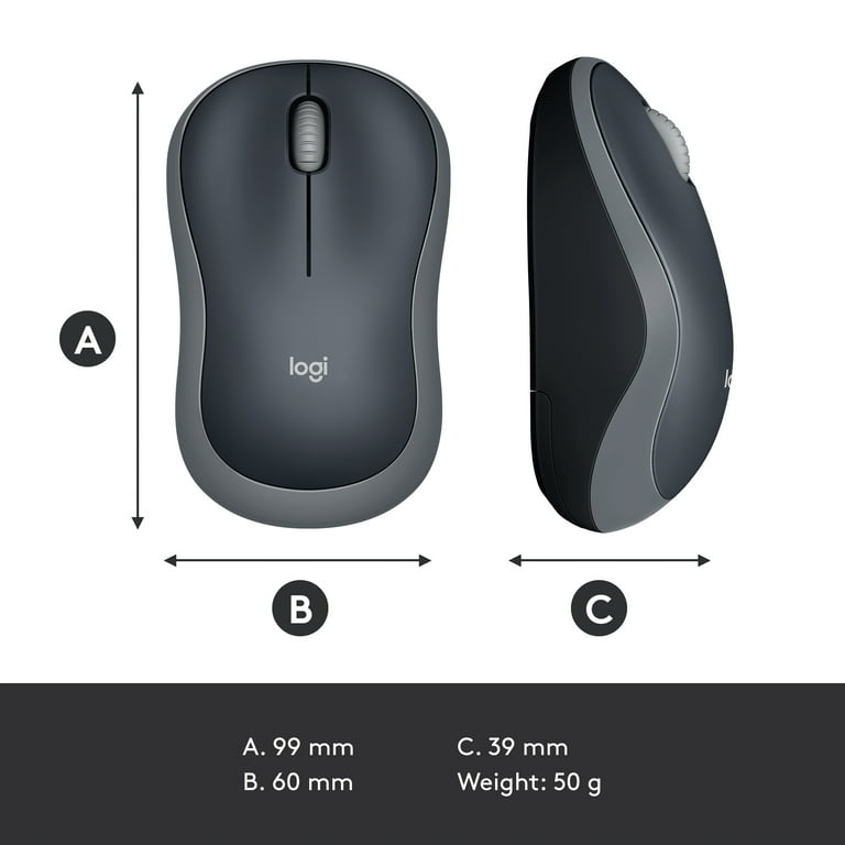 access Flicker Occupy Logitech M185 Wireless Mouse, 2.4GHz with USB Mini Receiver, Ambidextrous,  Swift Gray - Walmart.com