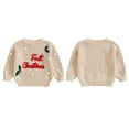 thumbnail image 3 of Miaouyo 0-18 Months Infant Baby Gilrs Boys Christmas Sweaters Long Sleeve Holly Leaf Letter Embroidery Knit Pullovers Jumper Tops, 3 of 9