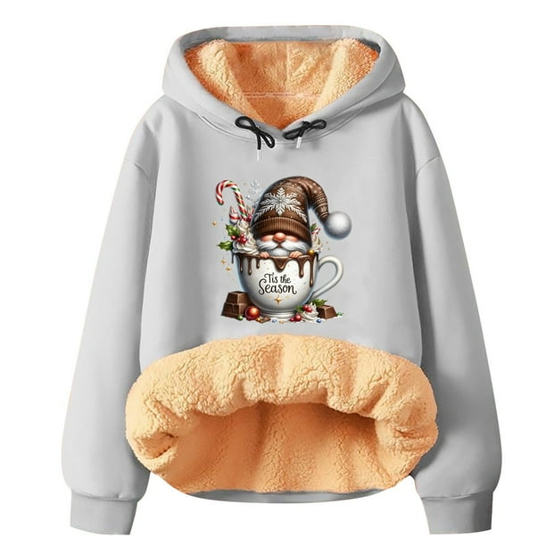 WILLBEST Sudadera Oversize para Mujer, Estilo Navideño, Invierno, Gruesa, Cálida, Colorida, con Capucha, Tops 463 XX-Grande
