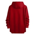 thumbnail image 3 of MELDVDIB Mens Oversized Hoodies Loose Long Sleeve Pullover with Drop Shoulder and Curved Hem Comfy Casual Hooded Sweatshirt for Daily Wear Red XS, 3 of 3