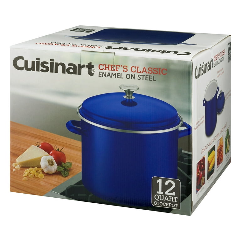 Cuisinart Chef's Classic Enameled Steel 12 Qt Stockpot with Lid - Fante's  Kitchen Shop - Since 1906