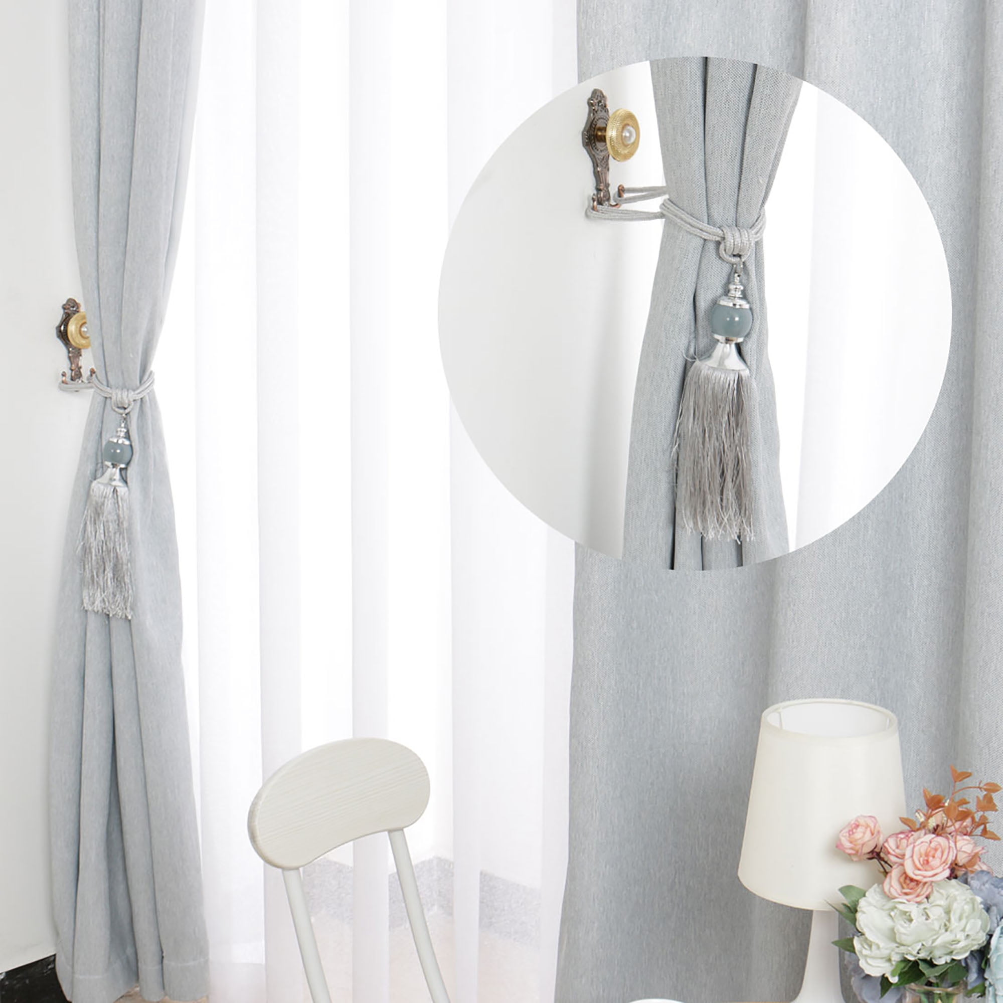 4pcs Curtain Tie Rope Tassel Curtain Rope Curtain Tieback for Home Hotel