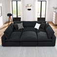 thumbnail image 5 of Modular Sectional Sofa Couch, Black, Fabric, Living Kitchen Cafe Bistro Hospitality Restaurant, Modern Contemporary HB34786, 5 of 5