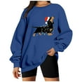 thumbnail image 5 of Womens Sweatshirt Winter Christmas Dog Printed Long Sleeve Crew Neck Pullover Tops Regular Casual Cozy Soft Loose Fall Women's Sweatshirts Blue M, 5 of 7