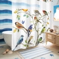 thumbnail image 5 of No Hook Shower Curtain, Bird Leaf Shower Curtains for Bathroom with See Through Top Window, Spring Summer Tree Branch Farmhouse Retro Waterproof & Washable Bath Curtain Standard 72"x72", 5 of 9