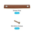 thumbnail image 3 of Unique Bargains Leather Furniture Handles Drawer Knobs Pulls Brown Silver 6.7", 3 of 5