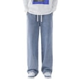 thumbnail image 1 of Pantalones de hombre, pantalones térmicos para hombre, pantalones de nieve, pantalones de invierno con forro polar cálido, pantalones vaqueros térmicos de felpa con pierna recta., 1 of 8
