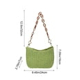 thumbnail image 3 of BUDAO00 Summer Woven Beach Bag Crossbody Bag Purse For Women, Bohemian Shoulder Bag, with Chain Shoulder Strap, Beach Tote for Travel or Daily Use (Green), 3 of 6