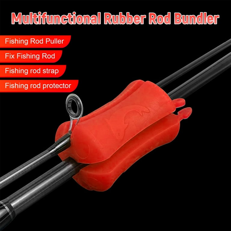 Fishing Rod Holder Fishing Pole Straps Bundle Rod Ball Portable Fishing Rod  Fixed Ball Resistant Reusable Rubber Fishing Pole Clip Fastener Binding Clip  Red 