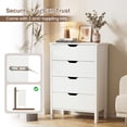 thumbnail image 4 of Gymax Table de Chevet Commode à 4 Tiroirs avec Poignées, Trousses Anti-Basculement et Tiroirs Profonds pour Chambre, 4 of 10