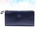 thumbnail image 3 of EeaseMX Cartera ultrafina de piel auténtica para mujer, anti-RFID, con tarjetero y bolsillo para fotos (azul), 3 of 7