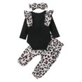 thumbnail image 6 of Qiylii Baby Girls 3Pcs Fall Outfits, Ruffle Long Sleeve Romper + Floral Pants + Headband, 6 of 8