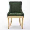 thumbnail image 6 of Set of 6 Chenille Dining Chairs with Metal Legs & Rivet Trim Wide Seat KItchen Dining Room Chairs Accent Side Chairs, 6 of 12