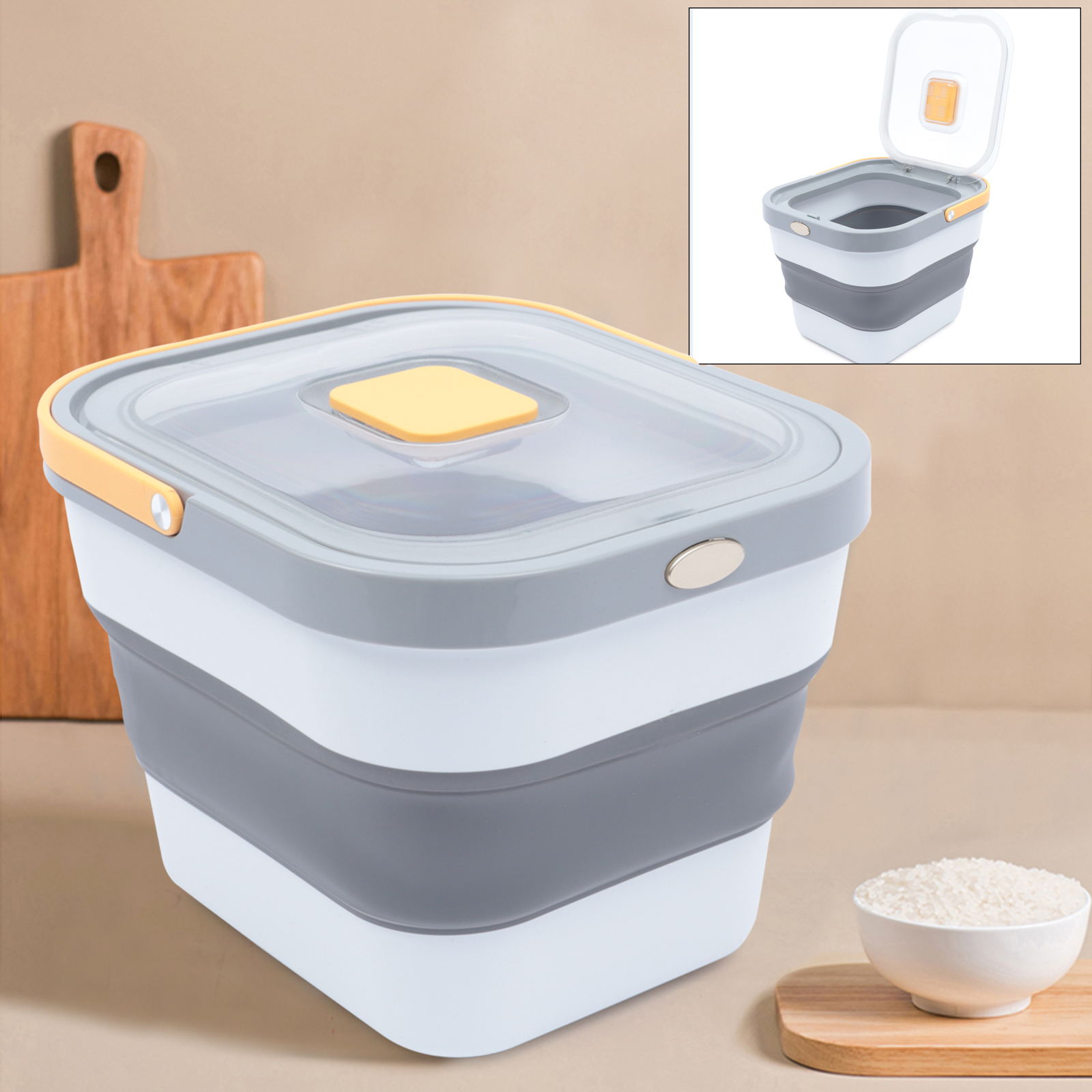 Wuzstar 13L Foldable Cereal Rice Storage Box,Dog Food Pet Food Plastic