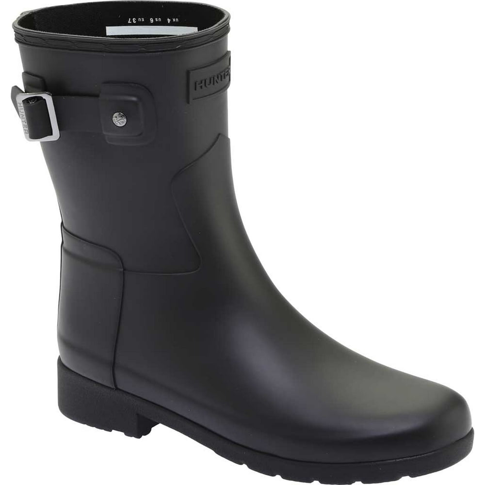 hunter original short rain boots black matte