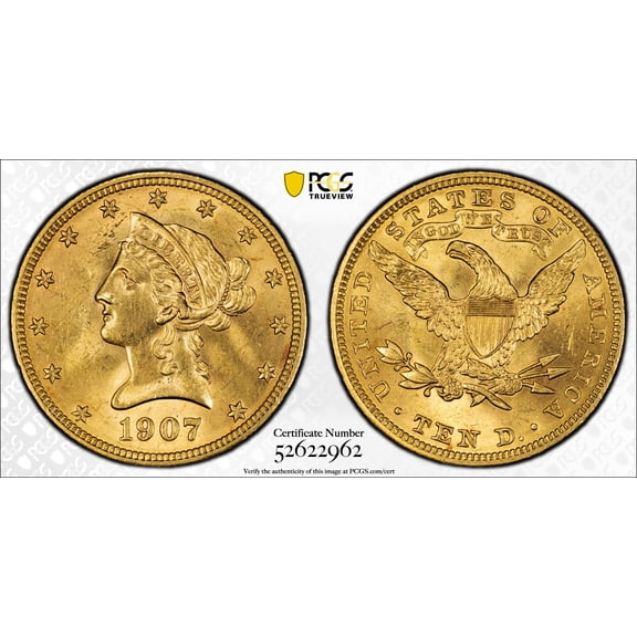 1907 Gold Eagles Liberty Head PCGS MS-64 Liberty