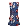 thumbnail image 5 of Hwmodou Women Dresses Casual Round Neck Hollow Ring Colorful Independence Day Printed Sleeveless Vacation Simple Dress Seaside Female Sundress, 5 of 5