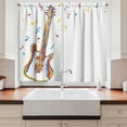 thumbnail image 2 of Ambesonne Music Kitchen Curtains, Doodle Style Guitar Art, 55"x39", Blue Red Yellow, 2 of 3
