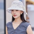 thumbnail image 5 of Hsqqdc French Style Bucket Hat with Flower Summer Bowler Elegant Church Wedding Party Cap, 5 of 7