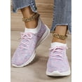 thumbnail image 3 of White Sneakers for Women Lace Up Shoes Wide Width Running Athletic Shoes Comfort Trainers Non Slip Pink Purple 7, 3 of 8