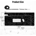 thumbnail image 3 of Large Gaming Mouse Pad with Stitched Edges, Minimalist Topographic Map Desk Mat, Extended XL Mousepad with Anti-Slip Base, Cool Desk Pad for Keyboard and Mouse, 35.4 x 15.7 in, Black, 3 of 6