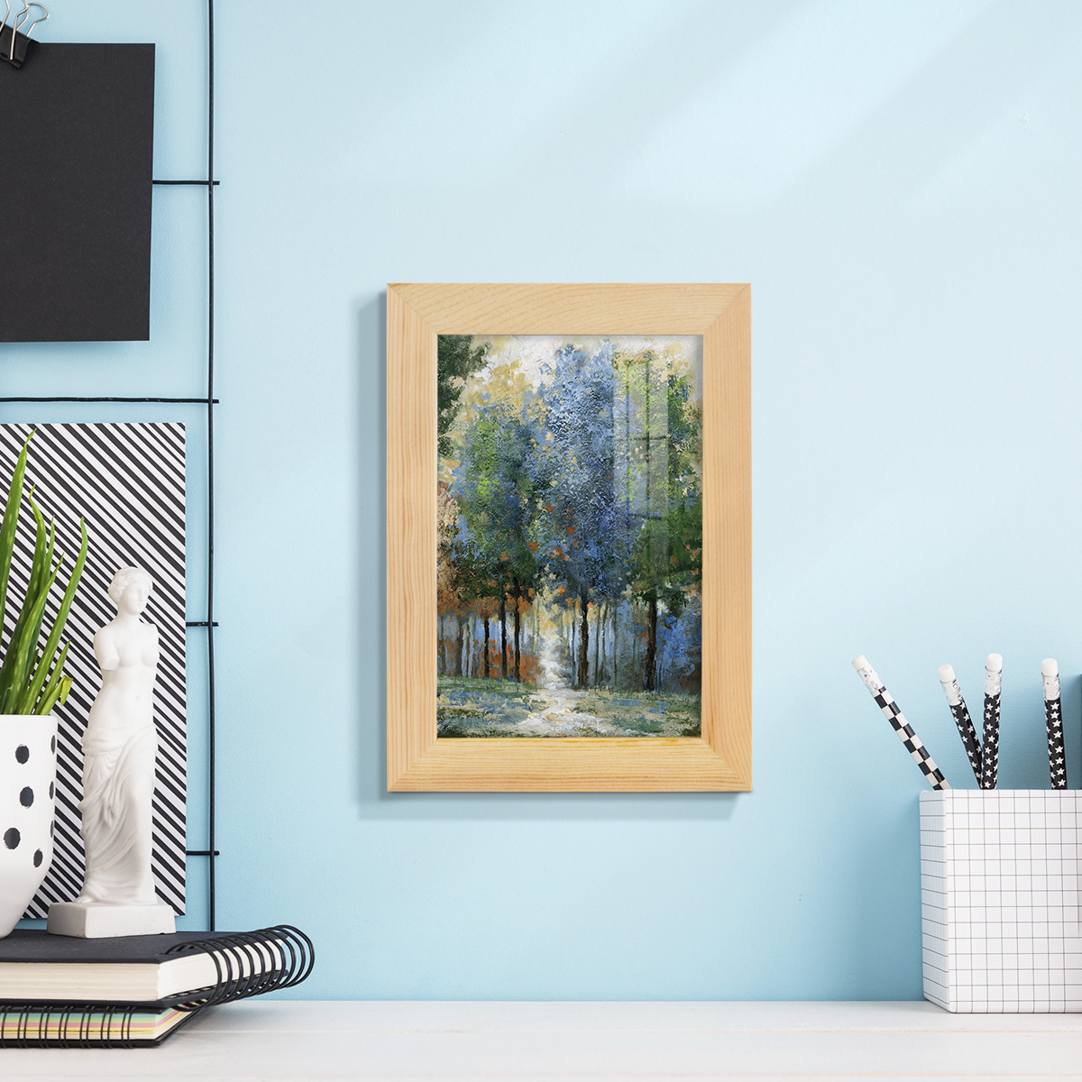 Afternoon Light -Framed Print w/glass-Natural Wood