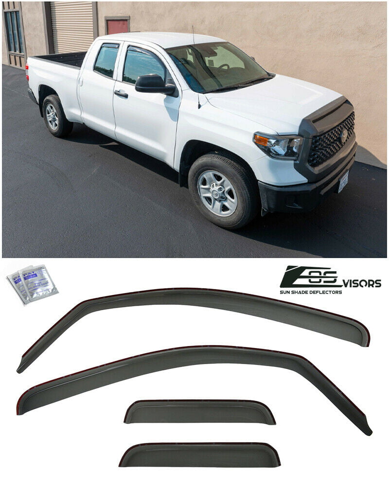 Truck Accessories 4 pcs- GY003412LP Goodyear Shatterproof in-Channel Window Deflectors for Trucks Toyota Tundra 2007-2021 CrewMax Window Visors for Cars Vent Deflector Rain Guards 