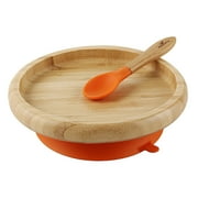 Baby Open Plate + Spoon | Bamboo & Silicone