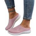 thumbnail image 2 of Slip on Mesh Sneakers for Women Closed Toe Slides Comfortable Slippers Women's Platform Walking Shoes Breathable Beach Sandals Outdoor Casual Lightweight Open Back Clogs and Mules,Pink#42, 2 of 7