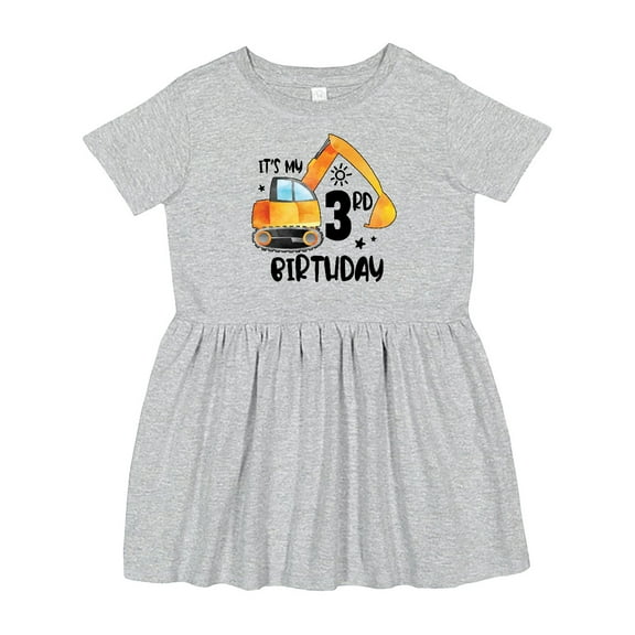 Inktastic Construction Truck It's My 3rd Birthday Girls Toddler Dress