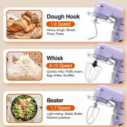 CEBORY 3-IN-1 Stand Mixer, 6.5 QT Tilt-Head 10-Speed Food Mixer, Kitchen Electric Mixer with Dough Hook, Beater, Whisk, Bowl for Most Home Cooks