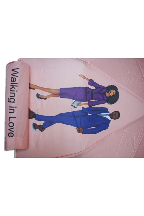 Walking in Love Tan Umbrella