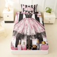 thumbnail image 3 of Castle Fairy Glamorous Tulle Dress Twin Sheets 3pcs,Sparkly Bow Handbag Bedding,Black White Pink Gold,1 Fitted Sheet, 1 Flat Sheet and 1 Pillowcase, 3 of 6
